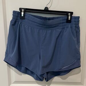 Lululemon Hotty Hot HighRise Lined Short Size 12 -Oasis Blue